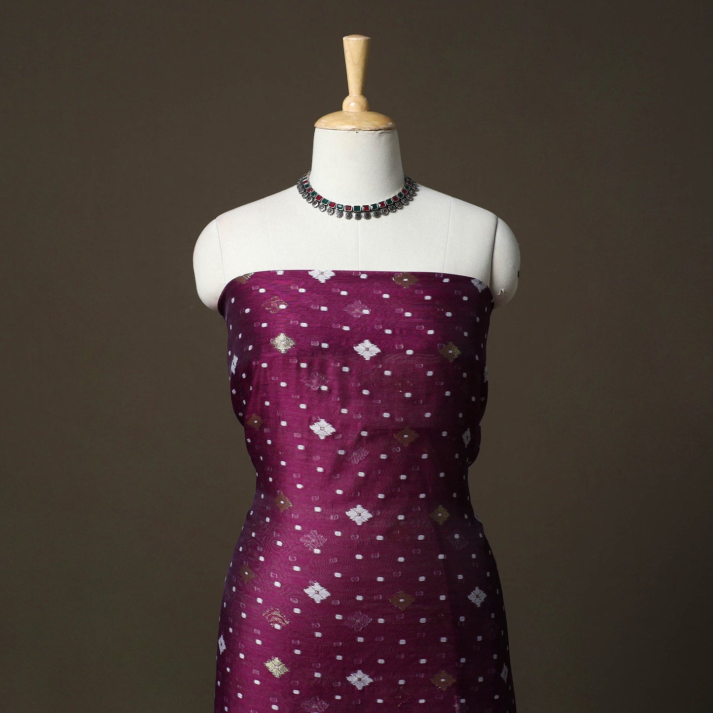 Phulia jamdani silk cotton 2pc unstitched dress material 20