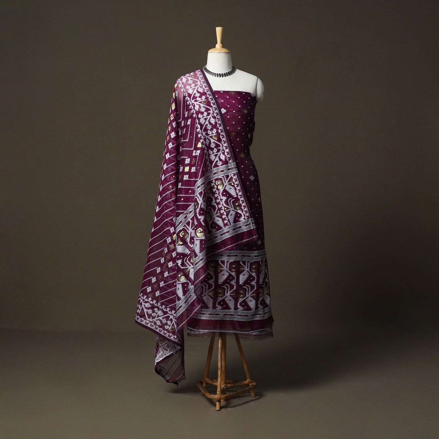 Phulia jamdani silk cotton 2pc unstitched dress material 20