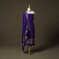 Phulkari hand embroidered crepe silk 3pc unstitched dress
