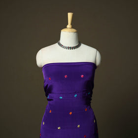Phulkari hand embroidered crepe silk 3pc unstitched dress