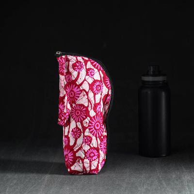 Pink Handmade Cotton 1L Water Bottle Cover