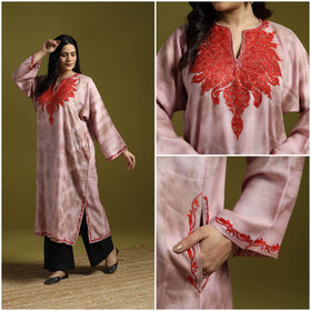 Purple - shibori tie-dye aari hand embroidery kashmiri wool