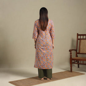 Purple - pintuck cotton straight sanganeri kurta 14