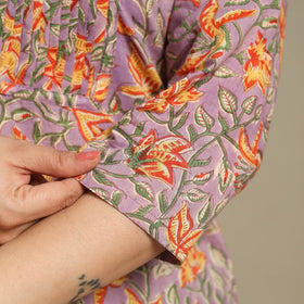 Purple - pintuck cotton straight sanganeri kurta 14