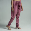 Purple - plain dyed cotton ankle length churidar