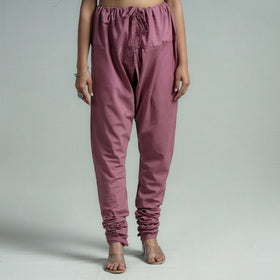 Purple - plain dyed cotton ankle length churidar