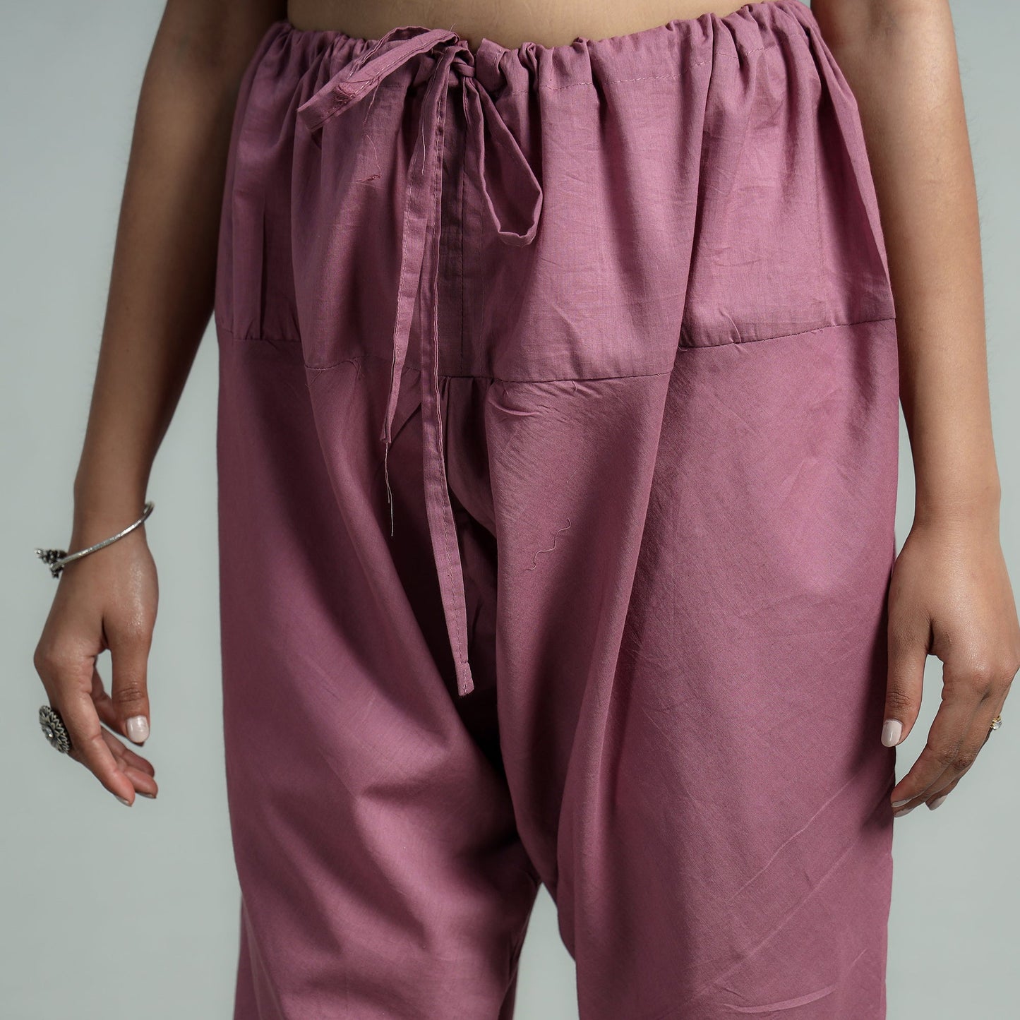 Purple - plain dyed cotton ankle length churidar