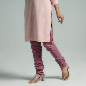Purple - plain dyed cotton ankle length churidar
