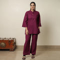 Purple - plain dyed cotton co-ord set 10 - handcrafted