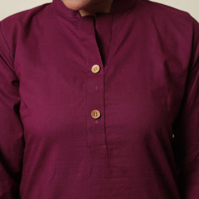 Purple - plain dyed cotton co-ord set 10 - handcrafted