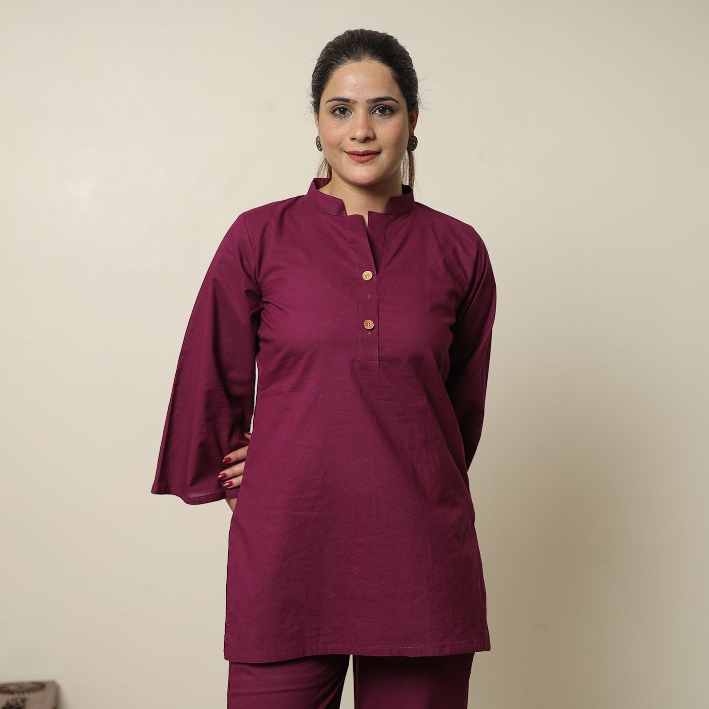 Purple - plain dyed cotton co-ord set 10 - handcrafted