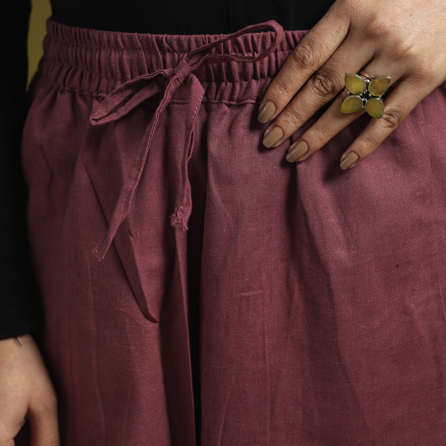 Purple - plain flex cotton elasticated harem pant 11