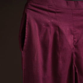 Purple - plain flex cotton elasticated palazzo 05