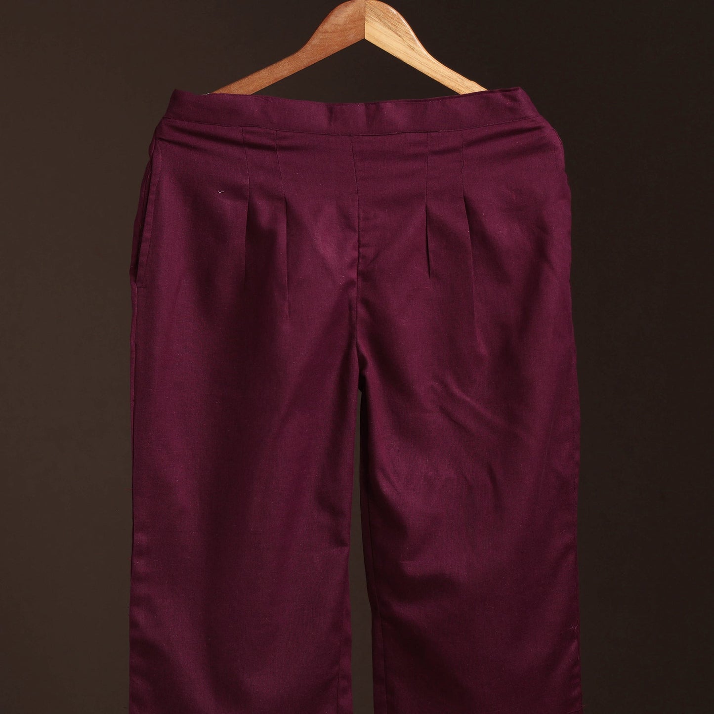 Purple - plain flex cotton elasticated palazzo 05