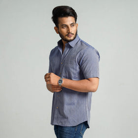 Buy Plain Handloom Cotton Men Half Sleeve Shirt Online at iTokri.com