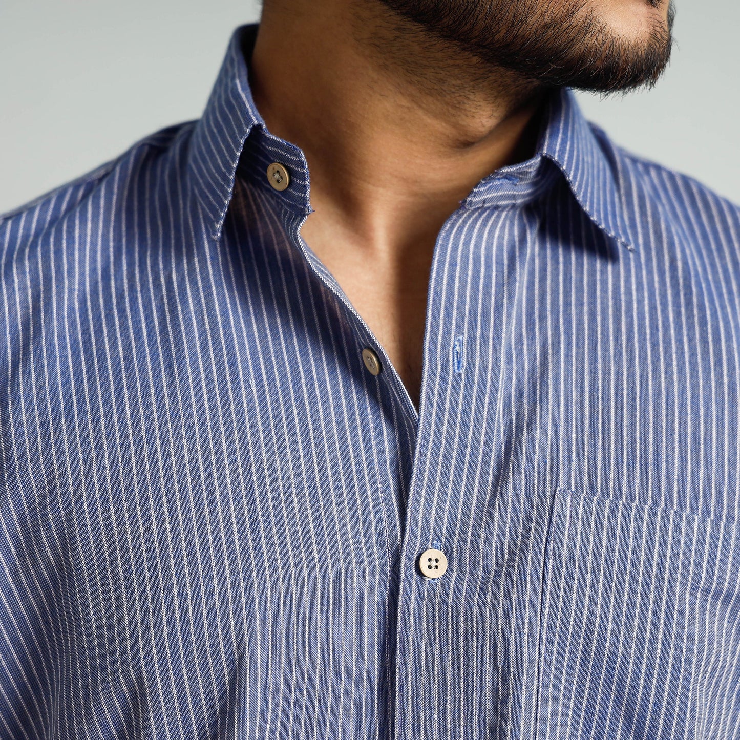 Buy Plain Handloom Cotton Men Half Sleeve Shirt Online at iTokri.com