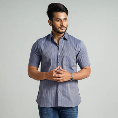 Buy Plain Handloom Cotton Men Half Sleeve Shirt Online at iTokri.com