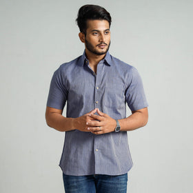 Buy Plain Handloom Cotton Men Half Sleeve Shirt Online at iTokri.com