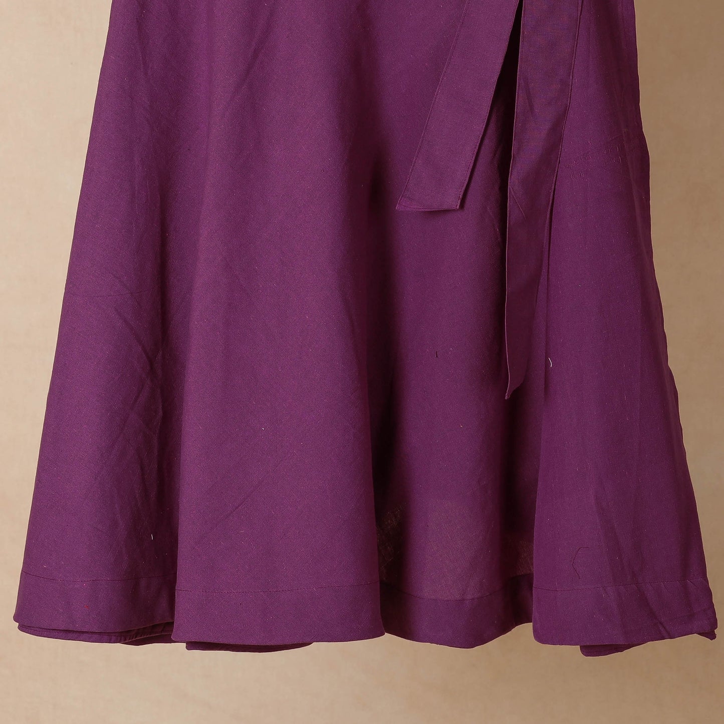 Plain handloom jhiri cotton wrap around skirt - handcrafted