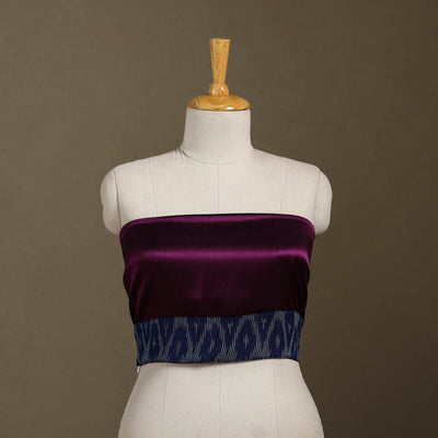 Purple Plain Mashru Silk Blouse Piece 