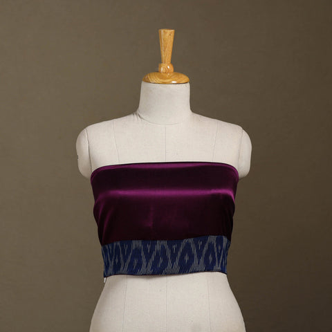 Purple Plain Mashru Silk Blouse Piece 