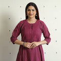 Buy Plain Running Stitch Cotton Pintuck Long Kurta Online at iTokri.com