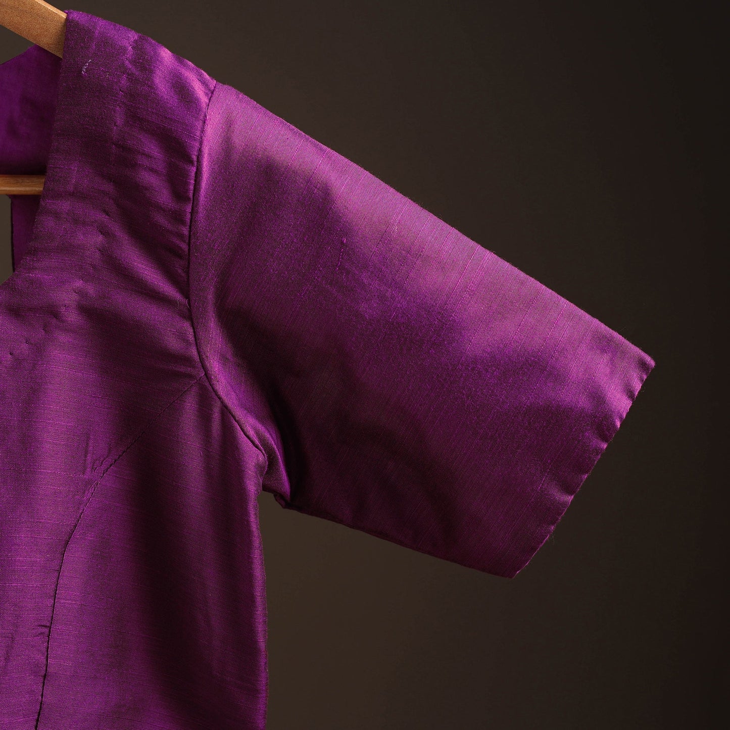 Plain slub silk readymade blouse 12 - handcrafted