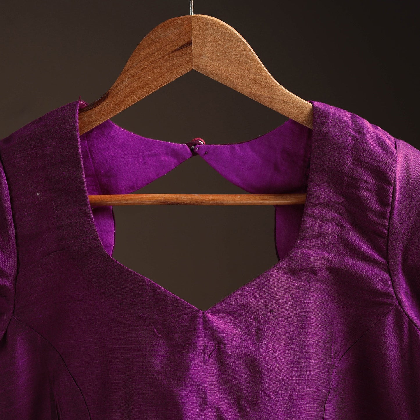 Plain slub silk readymade blouse 12 - handcrafted