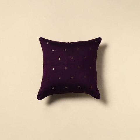 Plain zari buti cushion cover 61 - handcrafted