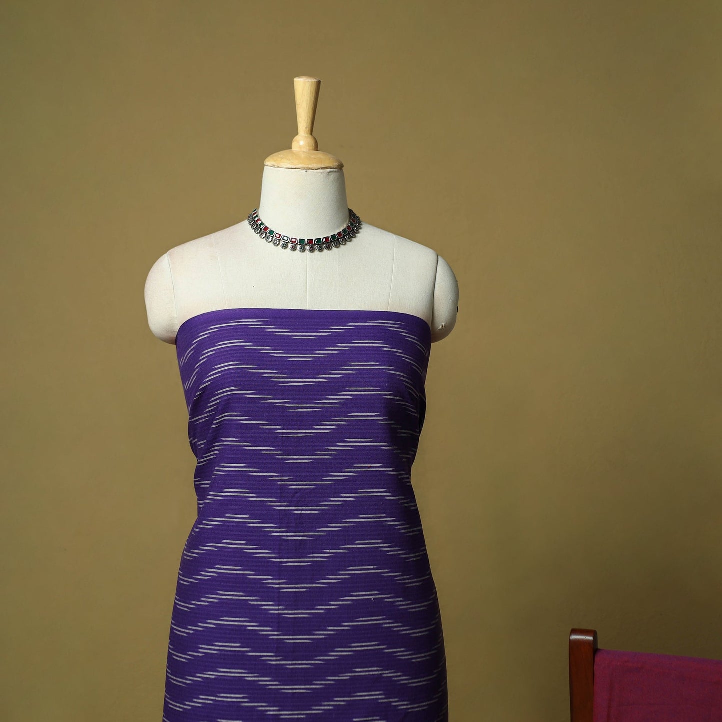 Pochampally ikat 3pc cotton unstitched dress material 45