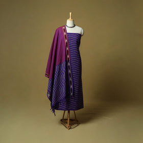 Pochampally ikat 3pc cotton unstitched dress material 45