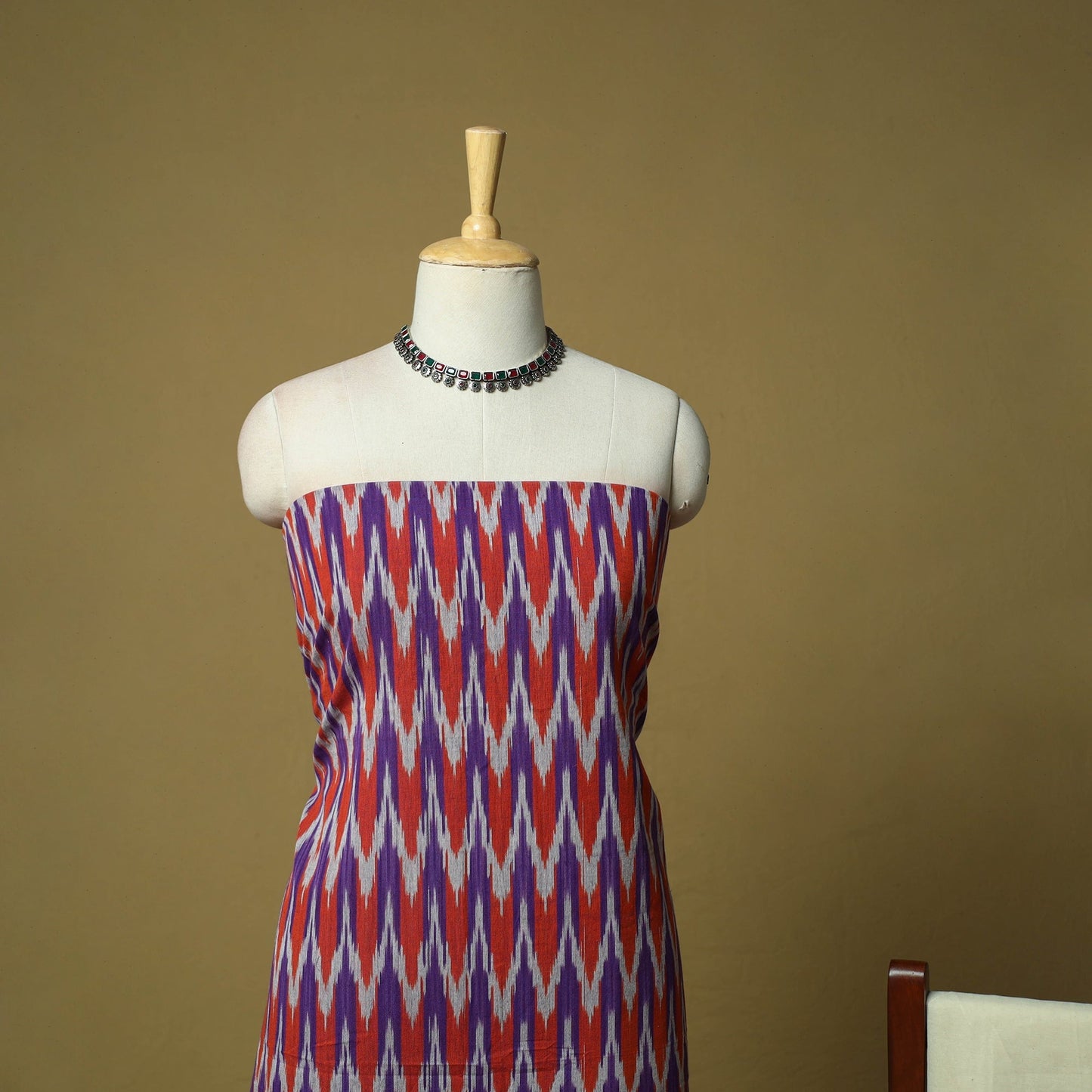 Pochampally ikat 3pc cotton unstitched dress material 47
