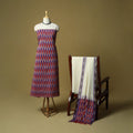 Pochampally ikat 3pc cotton unstitched dress material 47