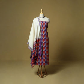 Pochampally ikat 3pc cotton unstitched dress material 47