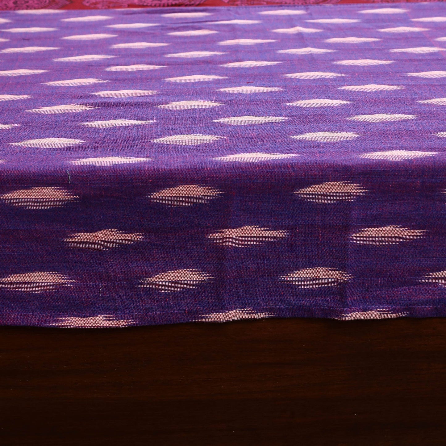 Pochampally ikat with bagh patch cotton bedsheet set 09