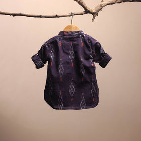 Purple - pochampally ikat cotton kids kurta (6-12 months)