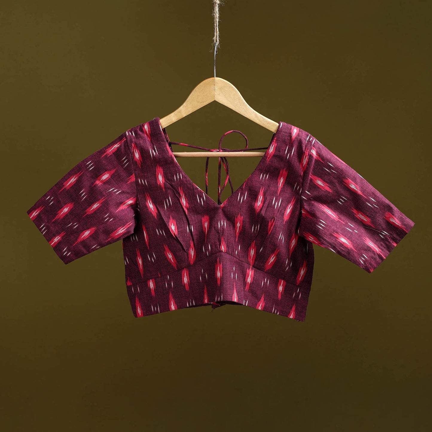 Pochampally ikat cotton readymade blouse 07 - handcrafted