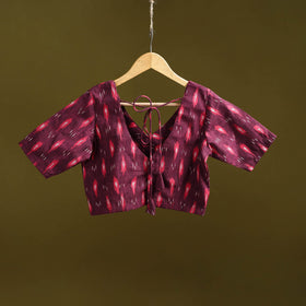 Pochampally ikat cotton readymade blouse 07 - handcrafted