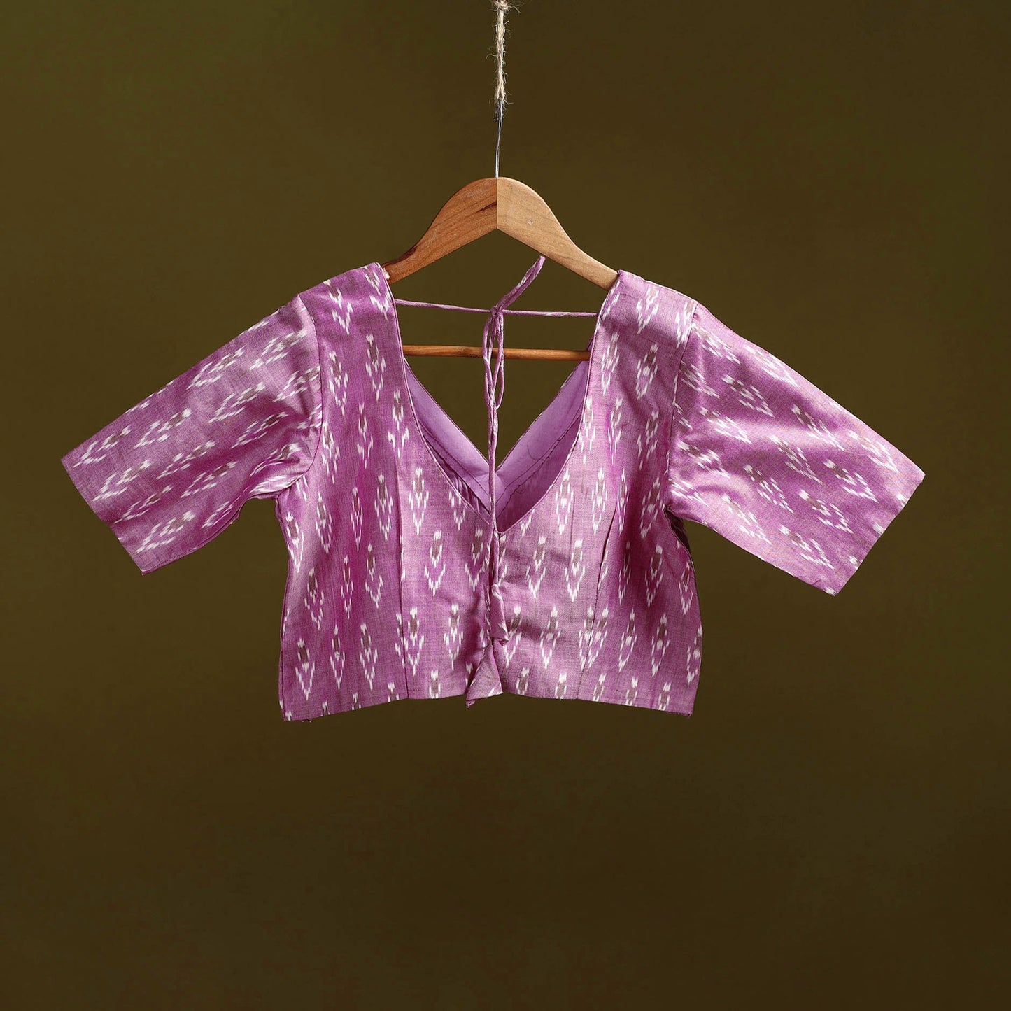 Pochampally ikat cotton readymade blouse 08 - handcrafted