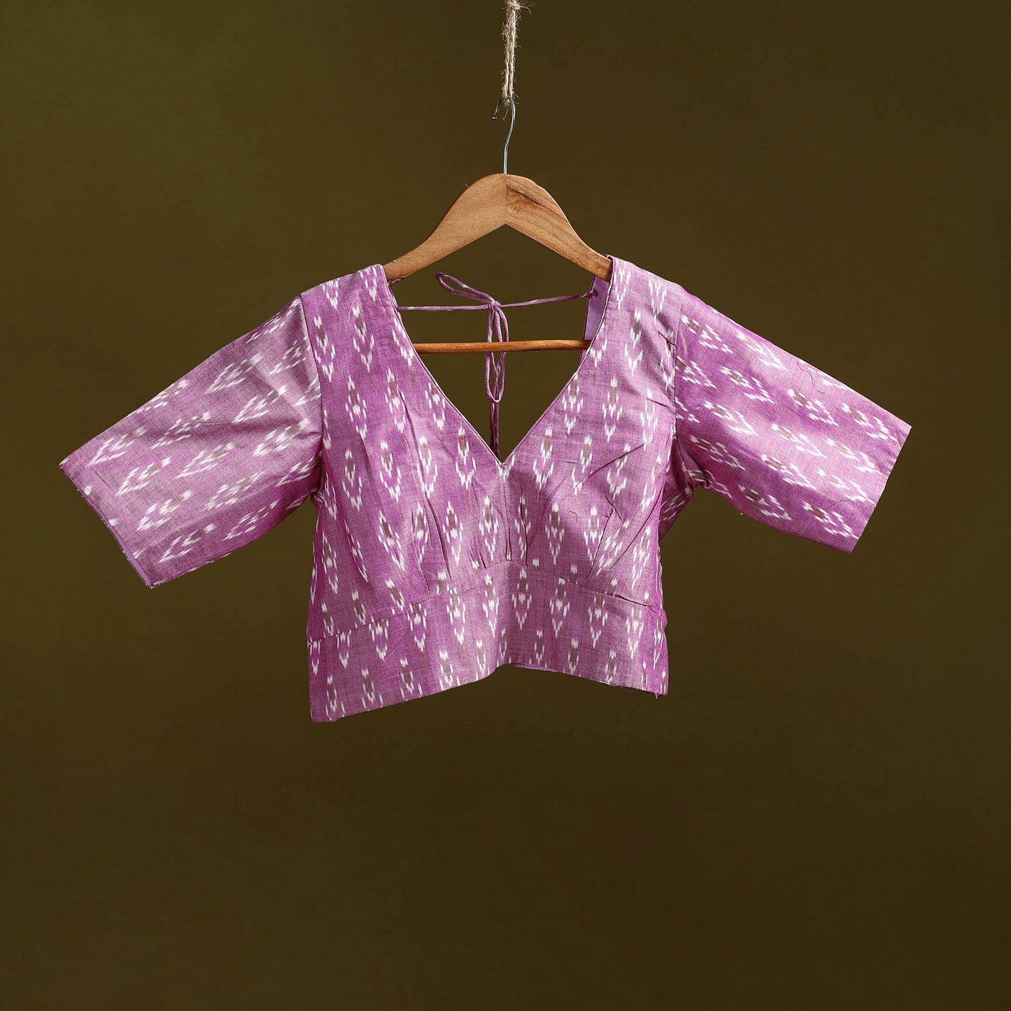 Pochampally ikat cotton readymade blouse 08 - handcrafted