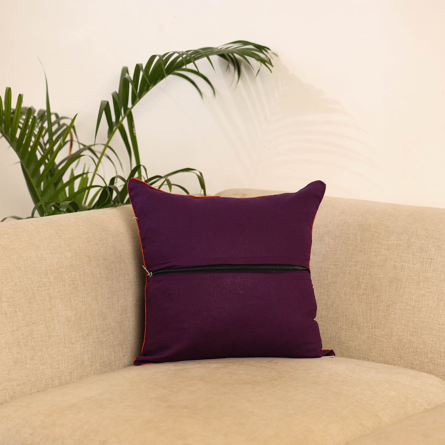 Purple - pochampally ikat cushion cover 15 - handcrafted