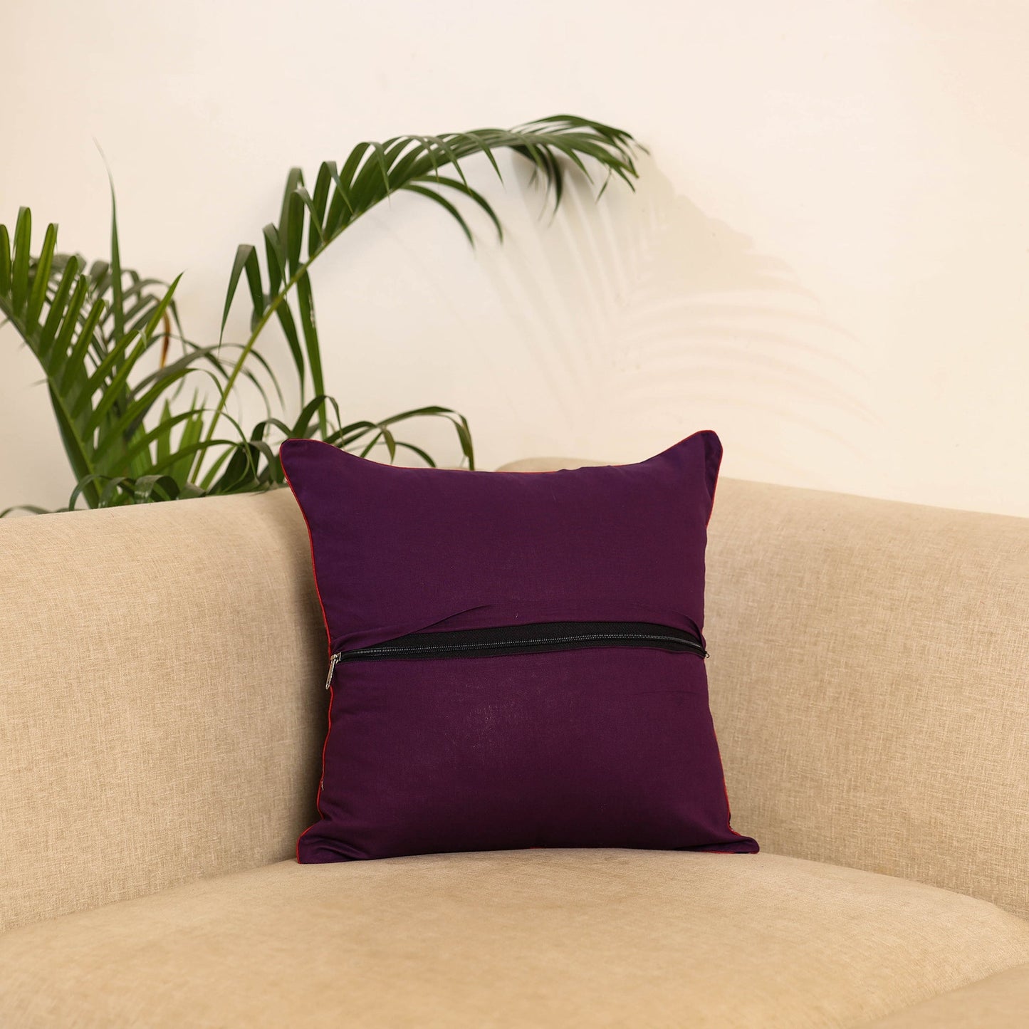 Purple - pochampally ikat cushion cover 18 - handcrafted
