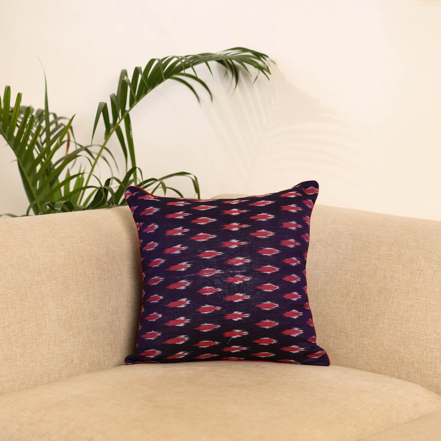 Purple - pochampally ikat cushion cover 18 - handcrafted