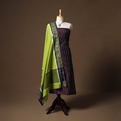 Pochampally ikat mercerised cotton 2pc unstitched dress