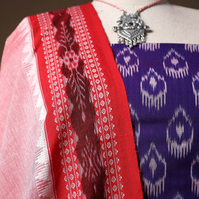 Pochampally ikat mercerised cotton 2pc unstitched dress