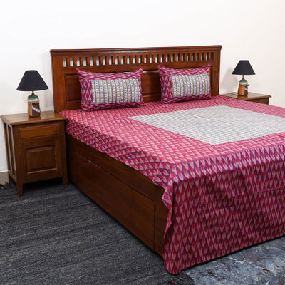 Purple - pochampally ikat with sanganeri patch cotton