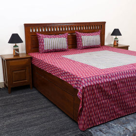 Purple - pochampally ikat with sanganeri patch cotton