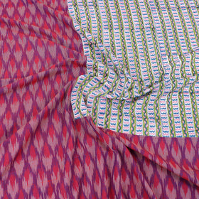 Purple - pochampally ikat with sanganeri patch cotton