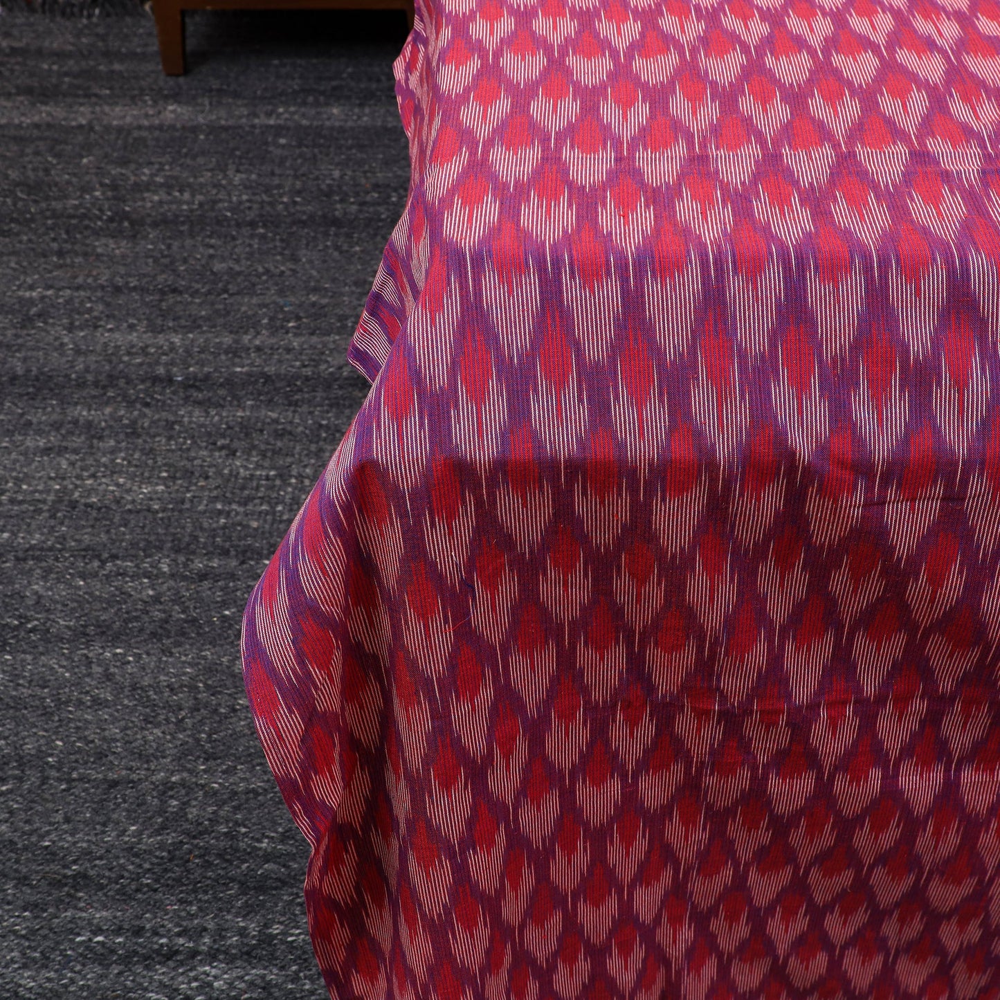 Purple - pochampally ikat with sanganeri patch cotton