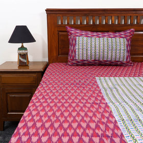 Purple - pochampally ikat with sanganeri patch cotton